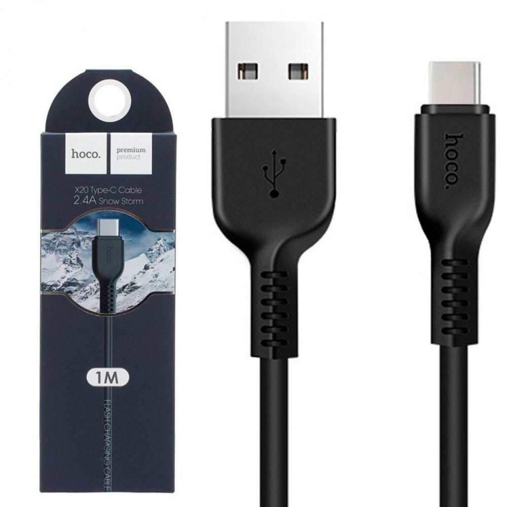 USB cable HOCO X20 Type-c  (1m) чорний-0