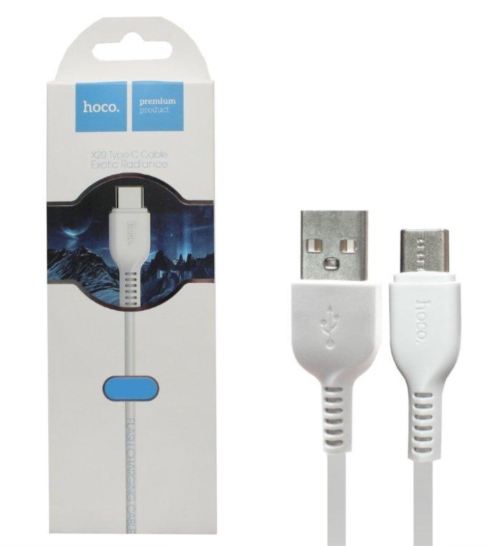 USB cable HOCO X20 Type-c  (1m) білий-0
