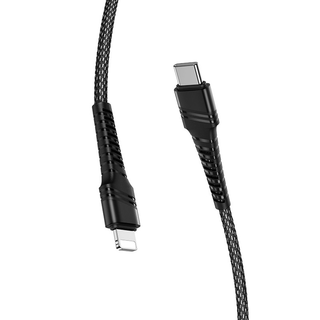 Кабель Type-C to Lightning Borofone BU21 Dragon PD 1.2m чорний-0