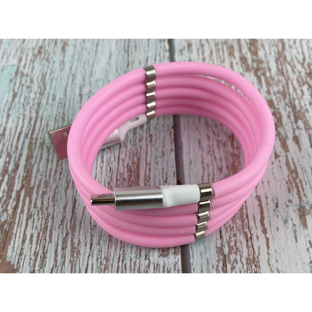 Кабель TYPE-C Denmen D11t 2.4A (Pink)-0