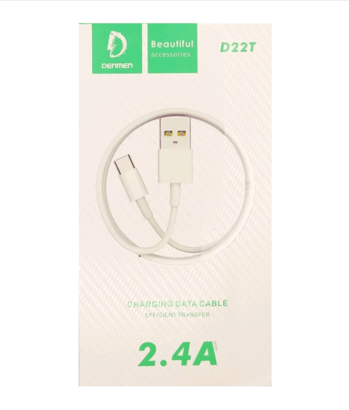 Кабель Type-C Denmen D22T 2.4A (Білий)-0