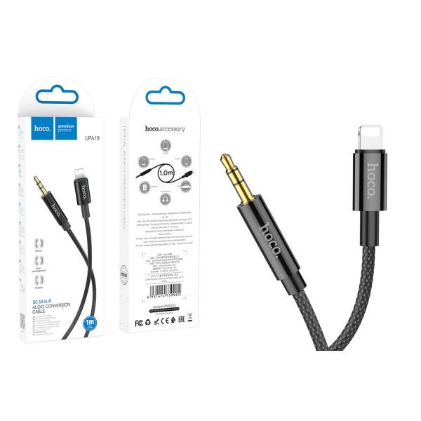 AUX Cable HOCO UPA19 (Lightning to 3.5mm)  (Чорний)-0