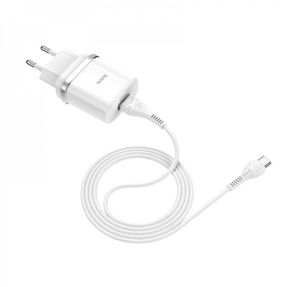 Зарядний пристрій HOCO C12Q Smart QC3.0/1USB/3A+Type-C White-0