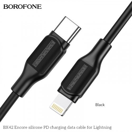 Кабель BOROFONE BX42 Encore silicone Type-C to Lightning 20W 3A 1m (black)-1