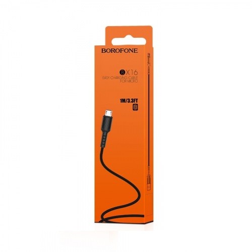 Кабель BOROFONE BX16 Easy для Micro 2,4A/1m black-0