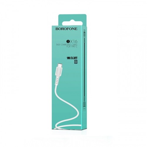 Кабель BOROFONE BX16 Easy для TYPE-C 3A/1m white-0