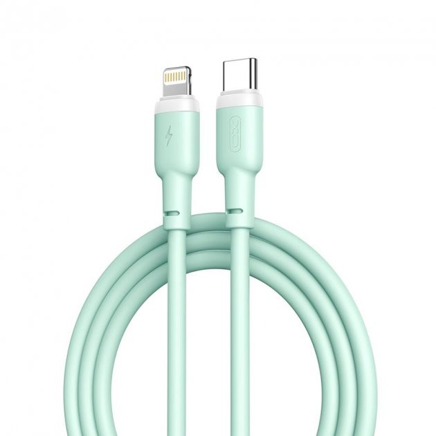 Кабель Type-C to Lightning XO NB208A Liquid Silicone 20W (М`ятний)-1