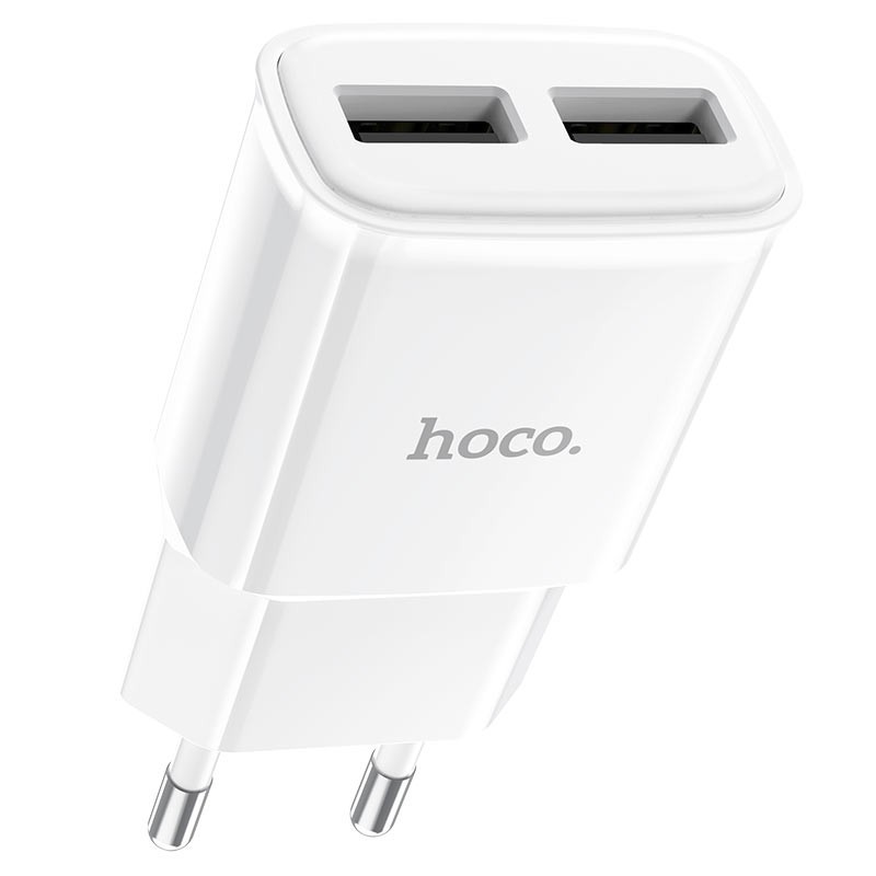 Мережевий адаптер Hoco C88A Star round 2USB 2.4A EU (Білий)-1