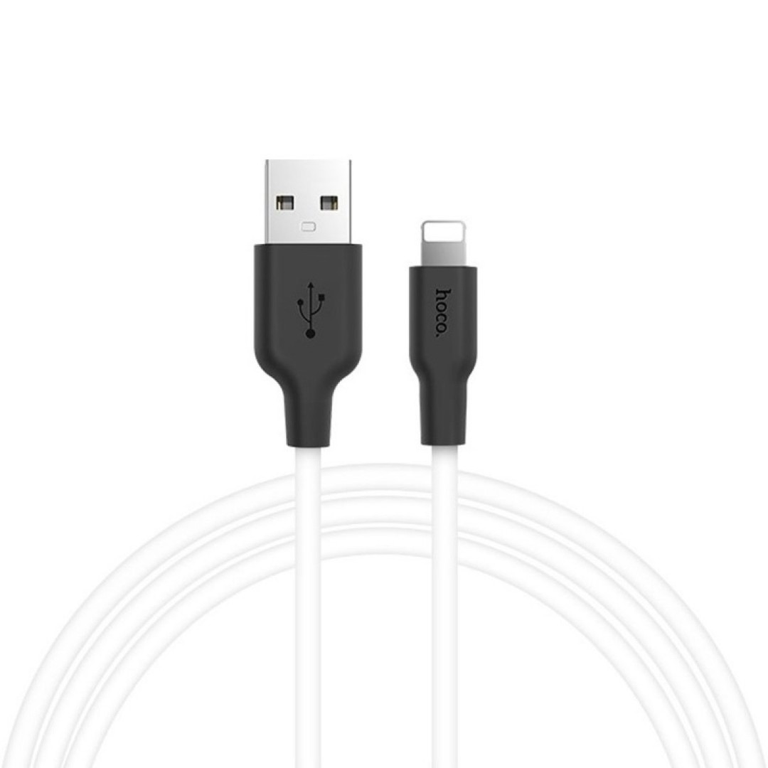 Кабель Lightning Hoco X21+ Silicone 2m чорно-білий-1