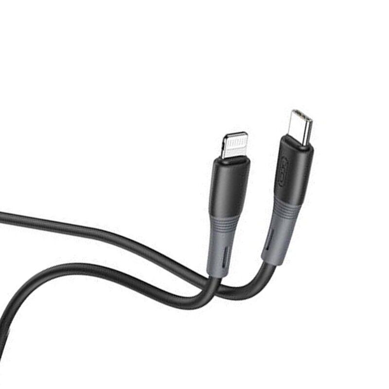 Зарядний шнур Type-C to Lightning XO NB-Q226A 27W silicone two-color (Чорний)-0