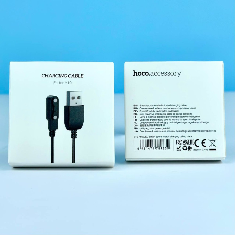 USB Кабель (магнітний) для  HOCO Y10 Smart Watch Black-0