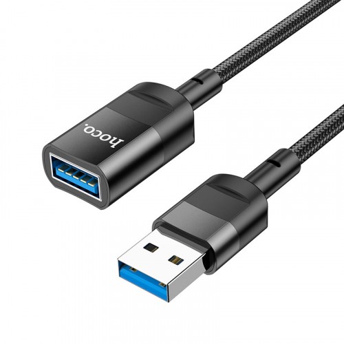USB Подовжувач HOCO U107 USB-to-USB charging data sync extension cable USB3.0/3A/1,2m. Чорний-0