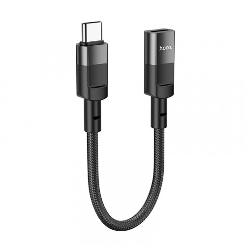 USB-C Подовжувач HOCO U107 Type-C(male)-to-iP(female) adapter cable 2A/0,1m. Чорний-1
