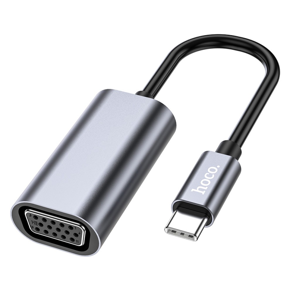 Перехідник Hoco UA21 Origin Type-C to VGA converter (Сірий)-1