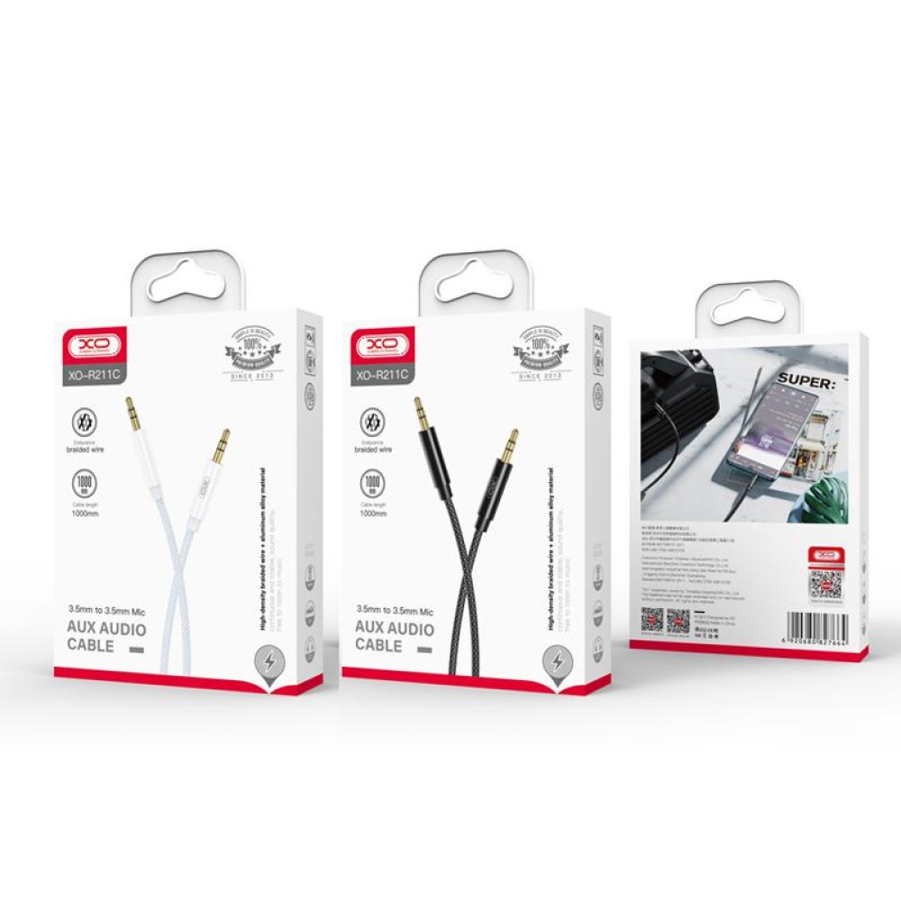 AUX  XO NB R211C 3.5mm to 3.5mm (Білий)-0