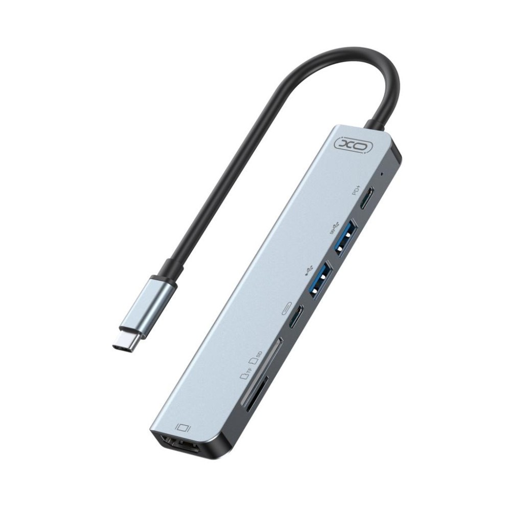 Перехідник XO HUB008 7in1 Multifunctional (Сірий)-1