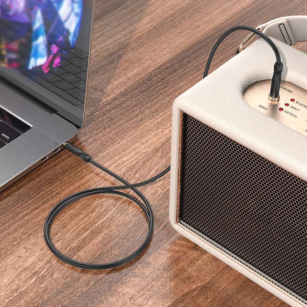AUX Borofone BL16 Clear sound audio cable 3.5мм to 3.5мм (Чорний)-2