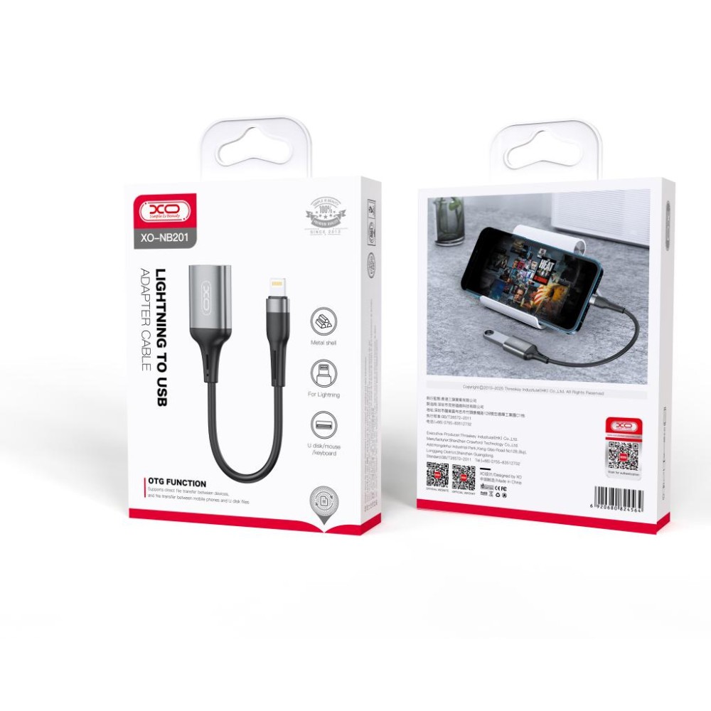 Перехідник  OTG Lightning to USB OTG (Срібний)-0