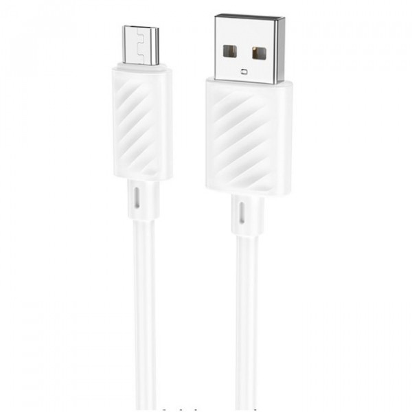 Зарядний шнур Hoco X88 Gratified charging data cable для Micro 2,4A 1m White-1