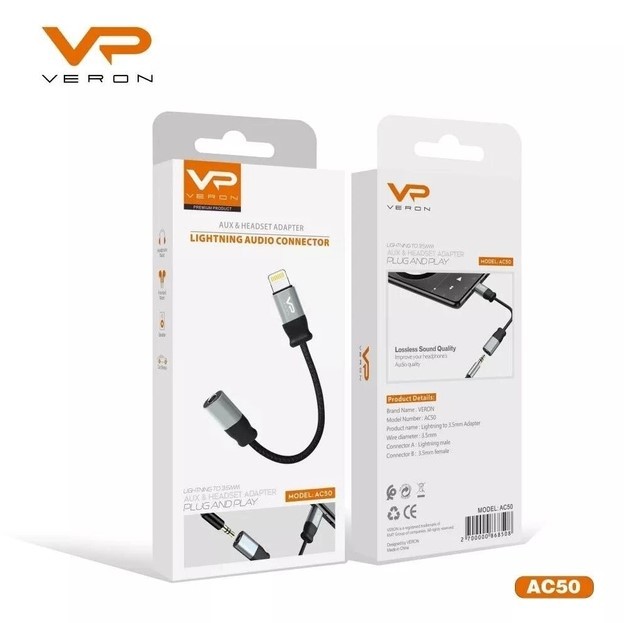 Перехідник Lightning / AUX  Veron VR-AC50-0
