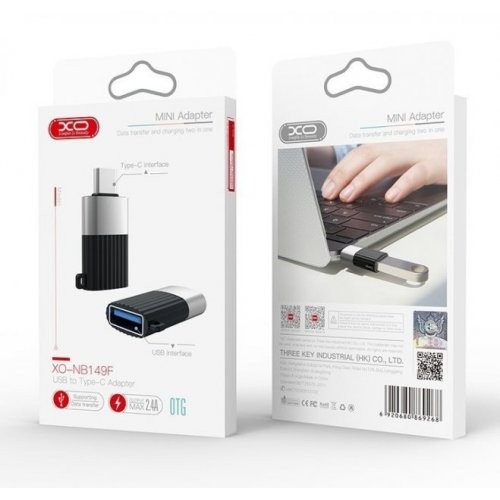 Перехідник OTG  USB to Type-C (black)-0