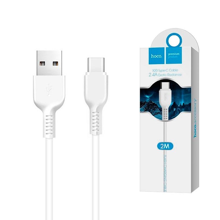 USB cable HOCO X20 Type-c  (2m) білий-0