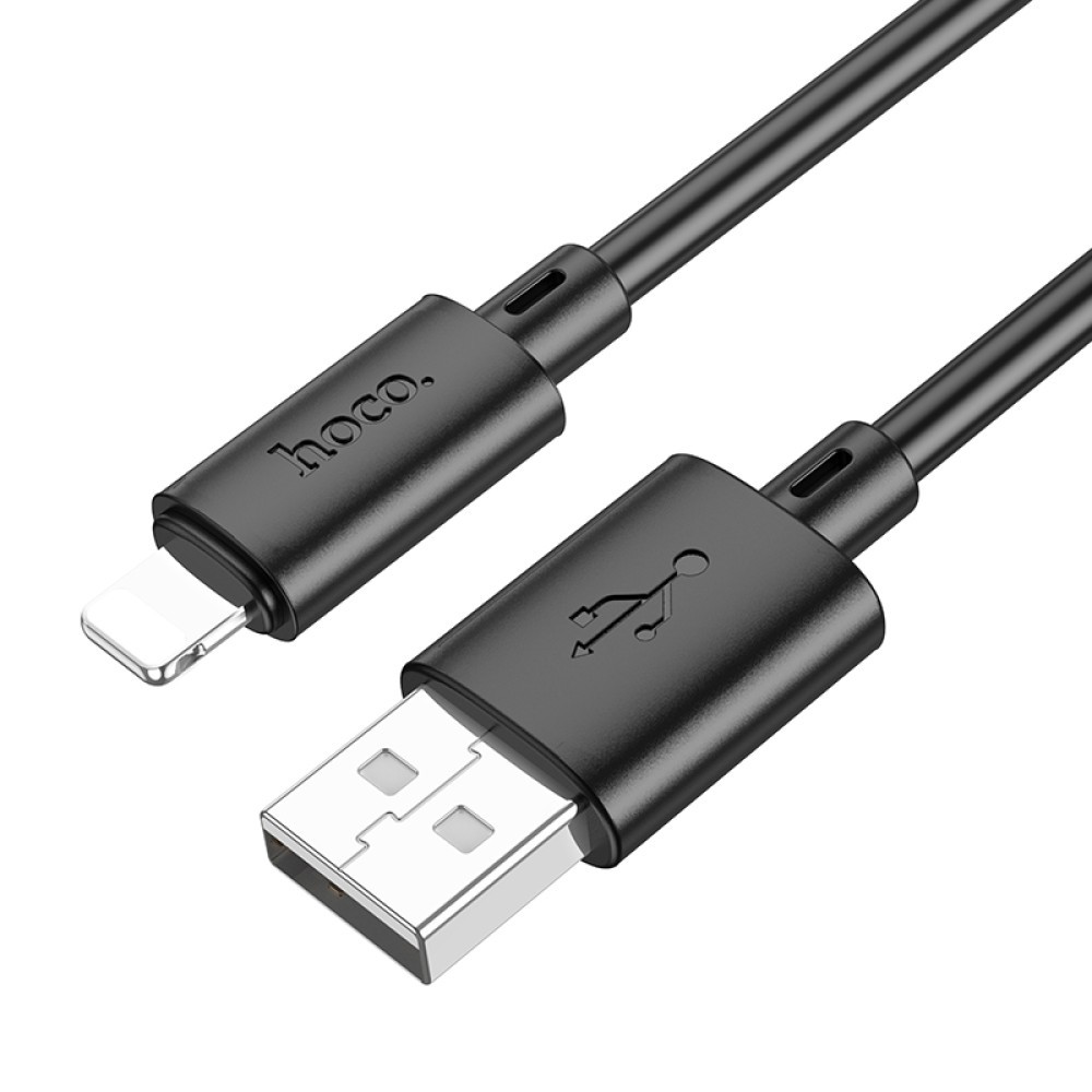 Зарядний шнур Hoco X88 Gratified charging data cable для Lightning 2,4A 1m Black-1