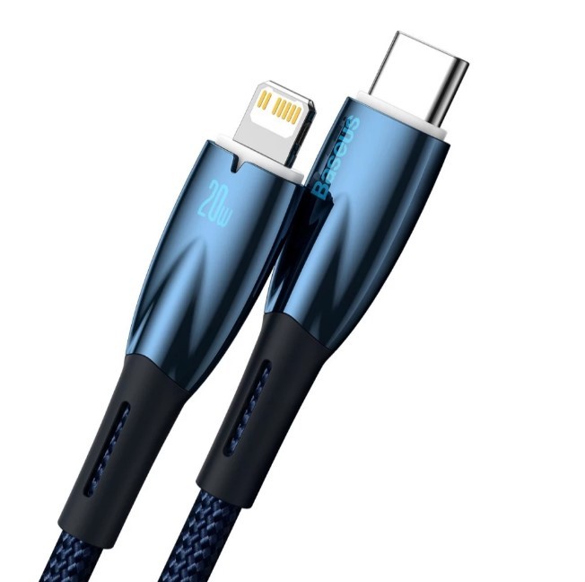 Кабель Type-C to Lightning Baseus Glimmer Series FC 20W 1m  (Синій)-3