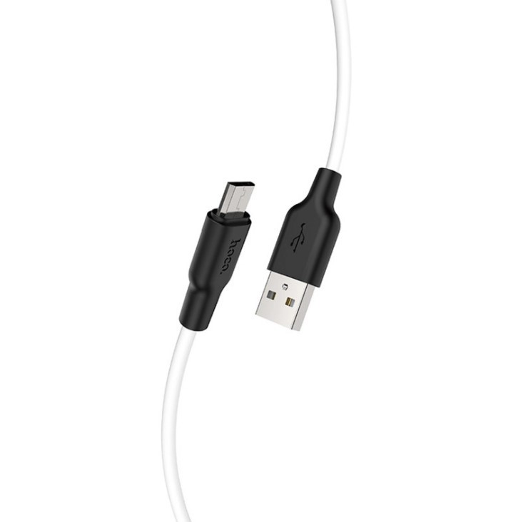 Кабель Micro Hoco X21+ Silicone 2m чорно-білий-1