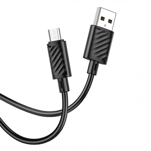 Зарядний шнур Hoco X88 Gratified charging data cable для Micro 2,4A 1m Black-1