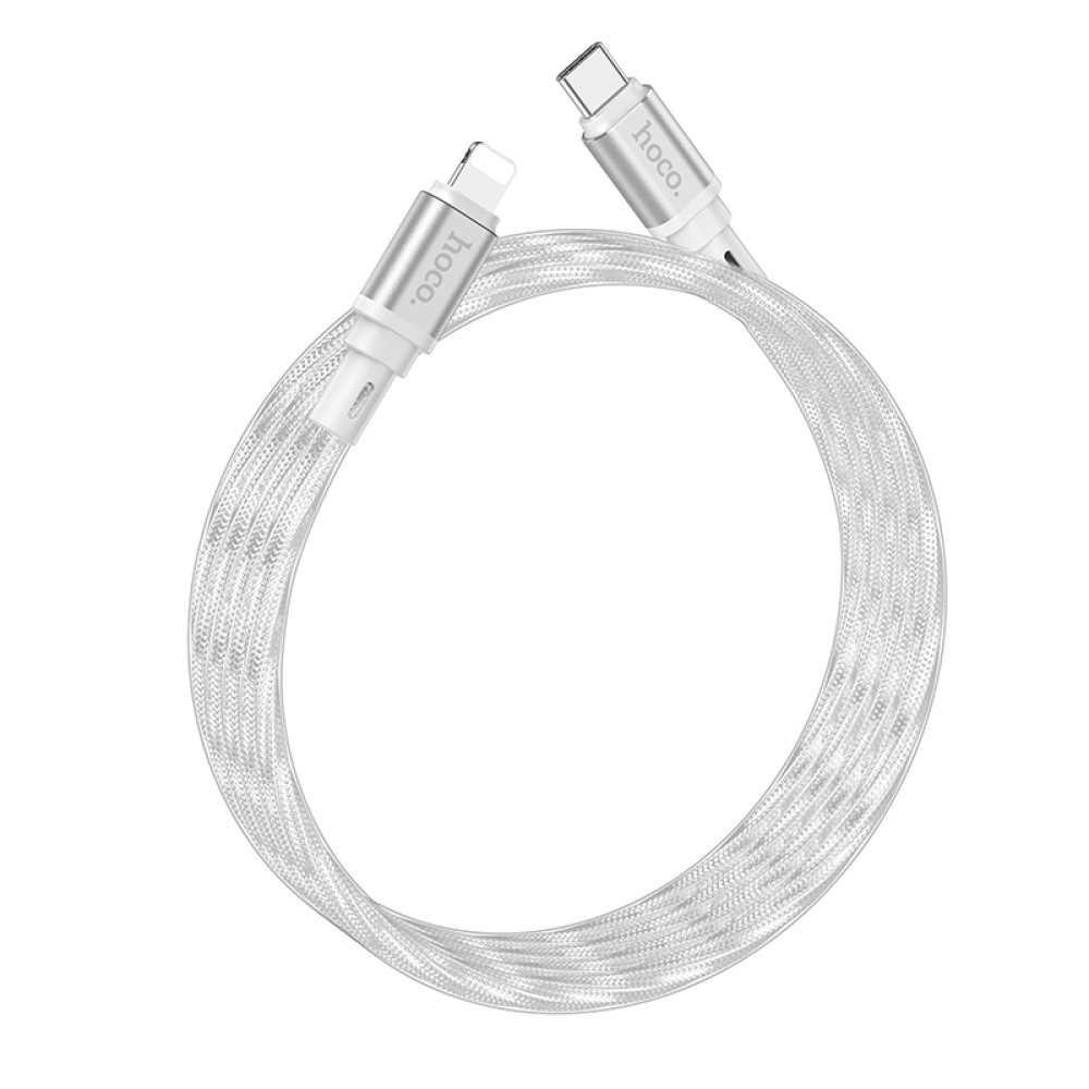 Кабель Hoco X98 Crystal ice Type-C to Lightning 20W Сріблястий-2