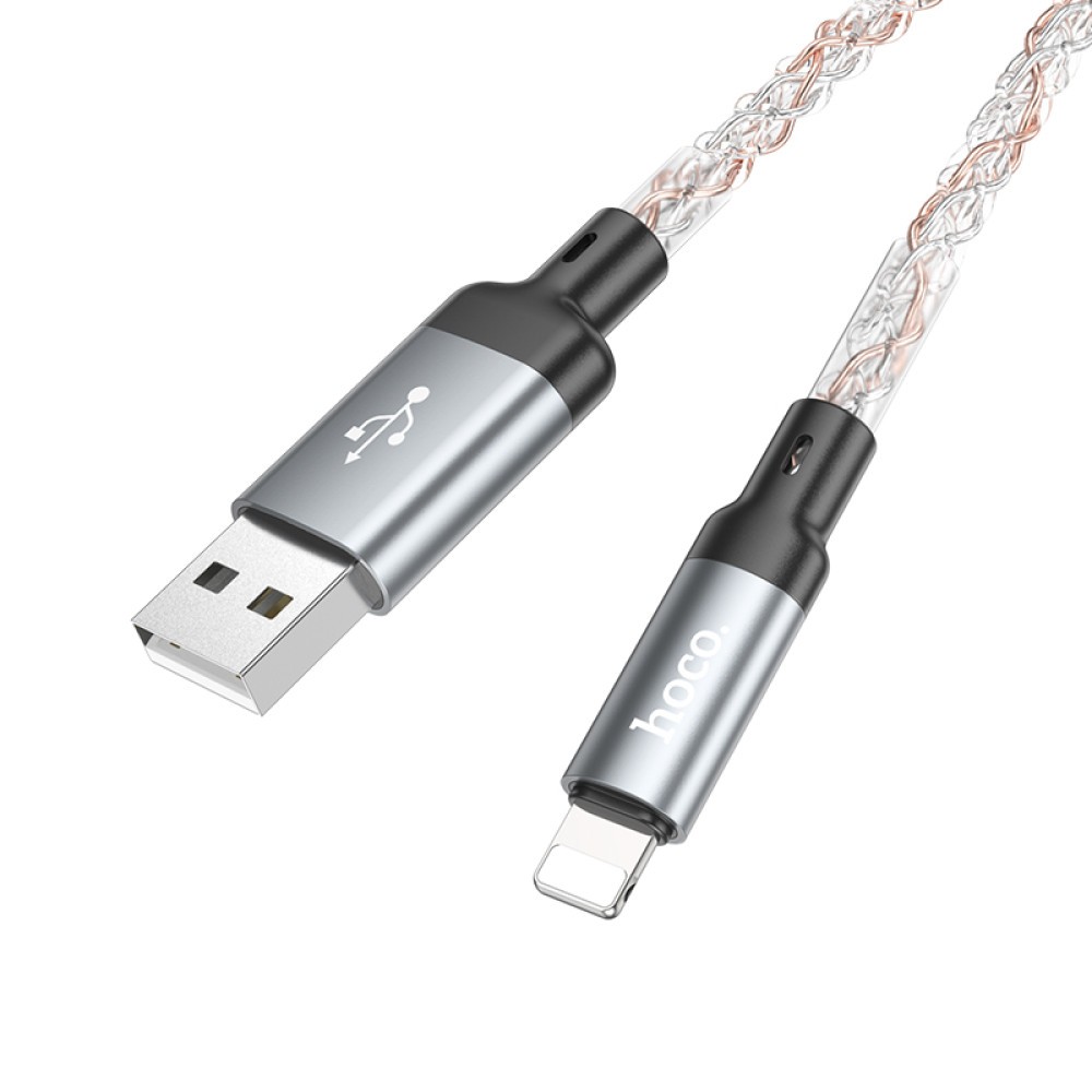 Кабель HOCO U112 Shine USB to Lightning сірий-1