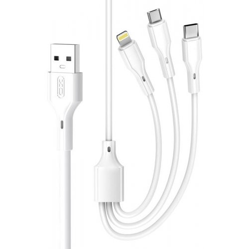USB Кабель XO NB230 3in1 Rock Series 2.4A 1.0m White-1