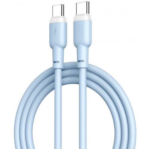 USB Кабель XO NB208B Type-C-Type-C Liquid Silicone 60W 5A 1.0m Blue-1