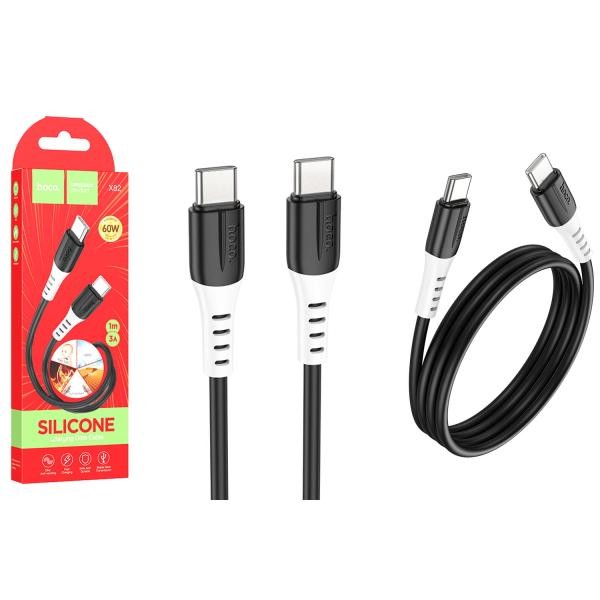 HOCO X82 Type-C/Type-C silicone cable 60W чорний-0