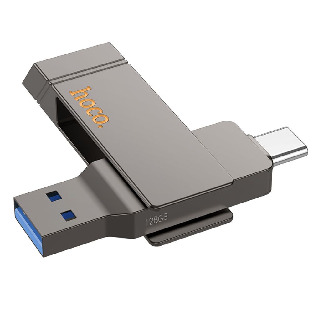 USB флеш-накопичувач Hoco UD15 Clever USB3.2 128GB Type-C Колір Сiрий-1