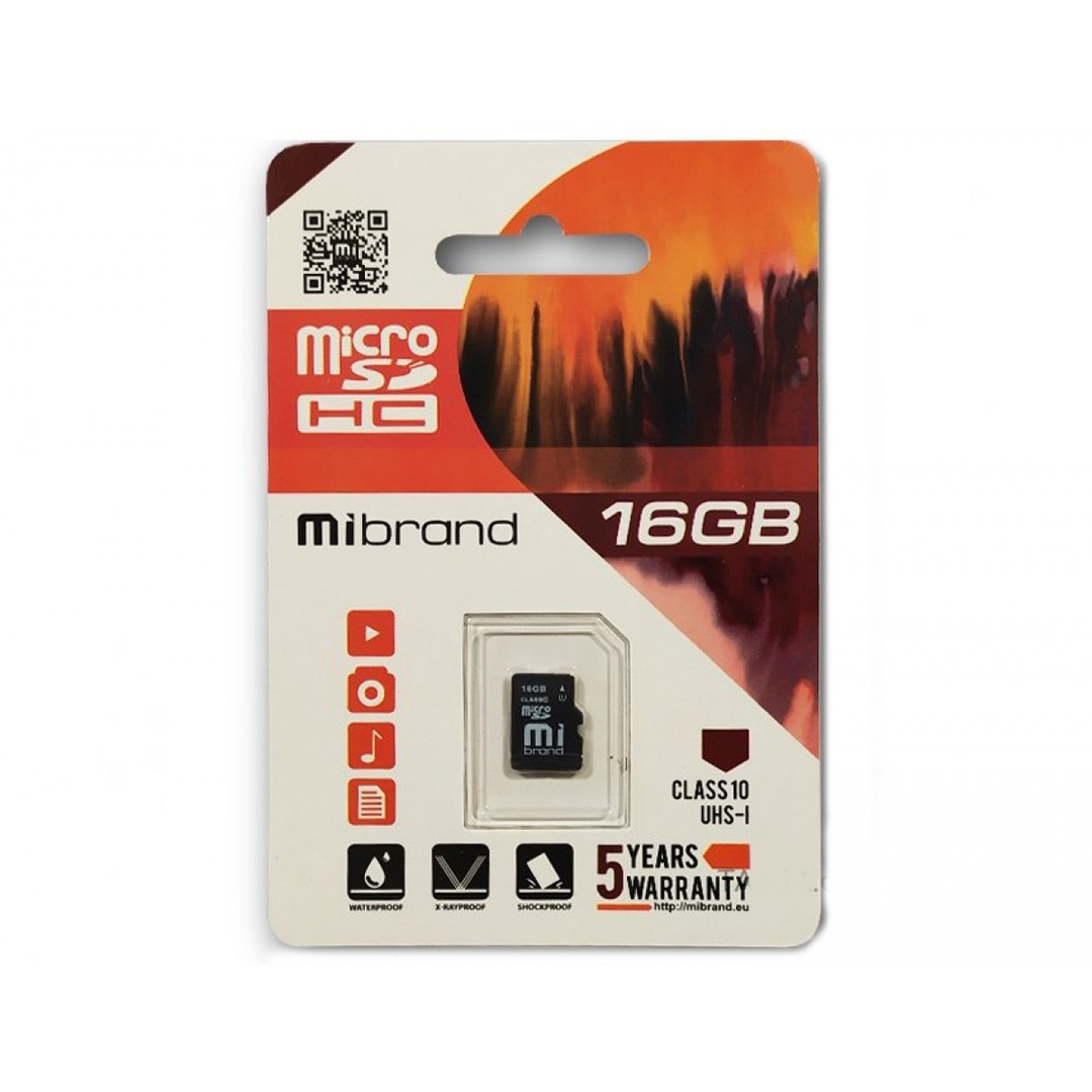 Карта пам`яти Mibrand 16GB 10 Class (без адаптера)-0