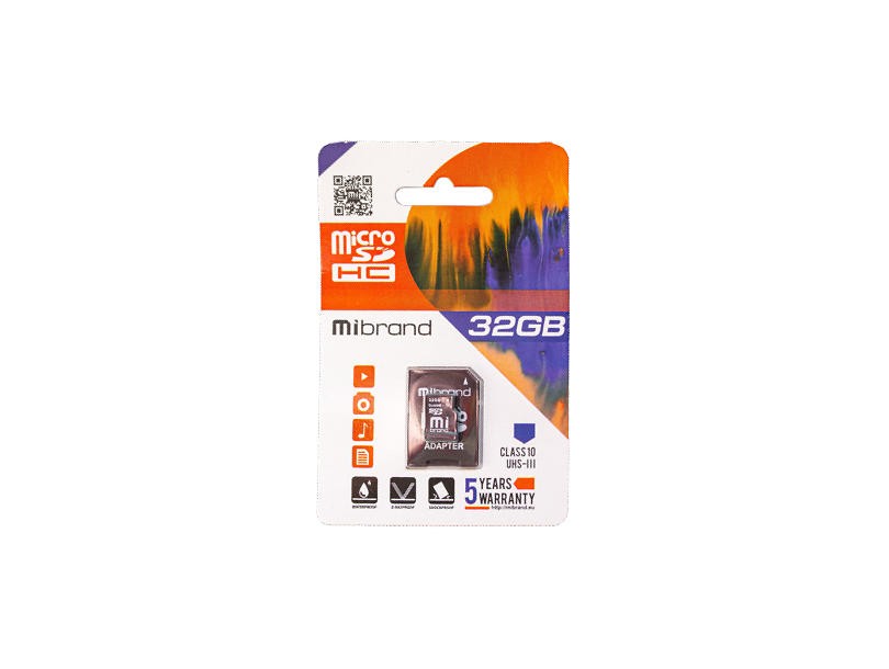 Карта пам`яти Mibrand 32GB 10 Class +адаптер-0