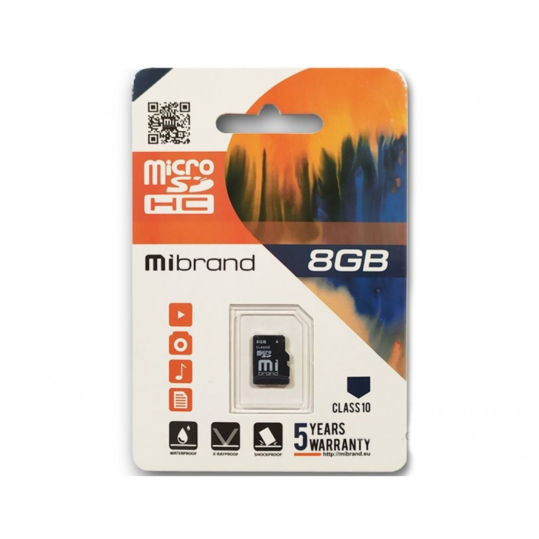 Карта пам`яти Mibrand 8GB 10 Class   (Card only)-0