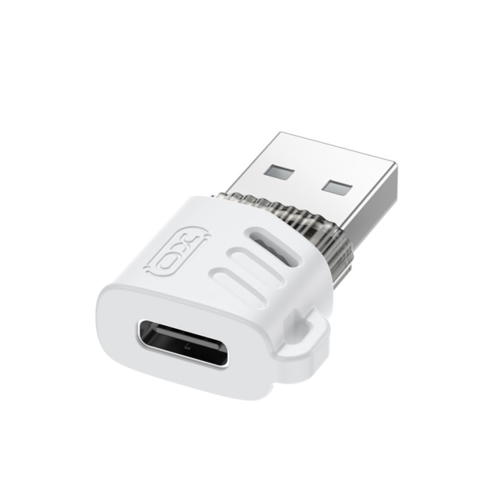 Перехідник XO NB256D Type-c female to USB male (зі шнурком) (Білий)-0