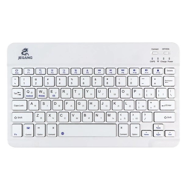 Клавіатура бездротова JEQANG JB-332 (JB-330) bluetooth backlight (Білий)-0