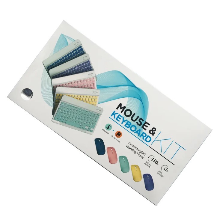 Бездротова клавіатура RGB (UKR) + Мишка Bluetooth  ( Комплект 2в1) Black-1