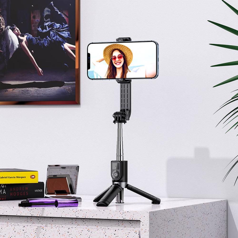 Монопод Трипод Borofone BY9 mini live Bluetooth (Чорний)-2