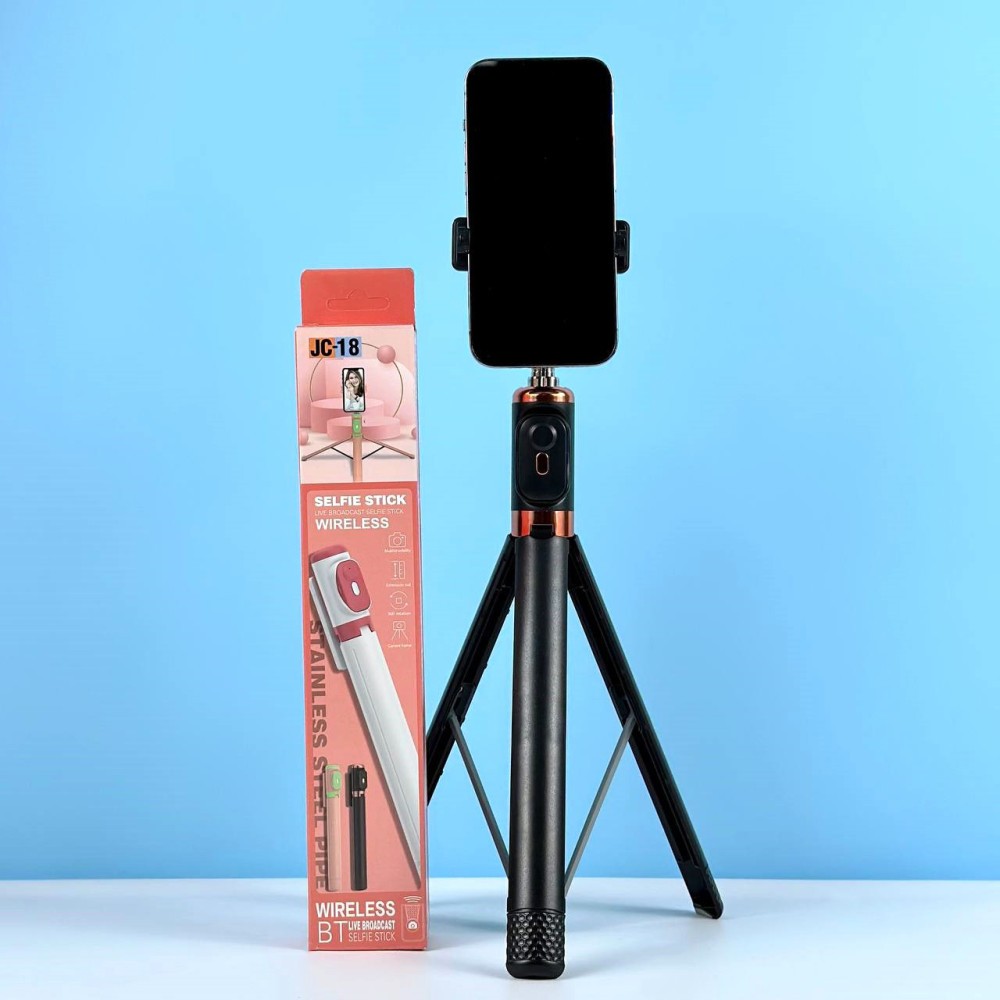 Монопод Трипод JC-18 Selfie Stick на штативі 1.7m Bluetooth (Чорний)-0