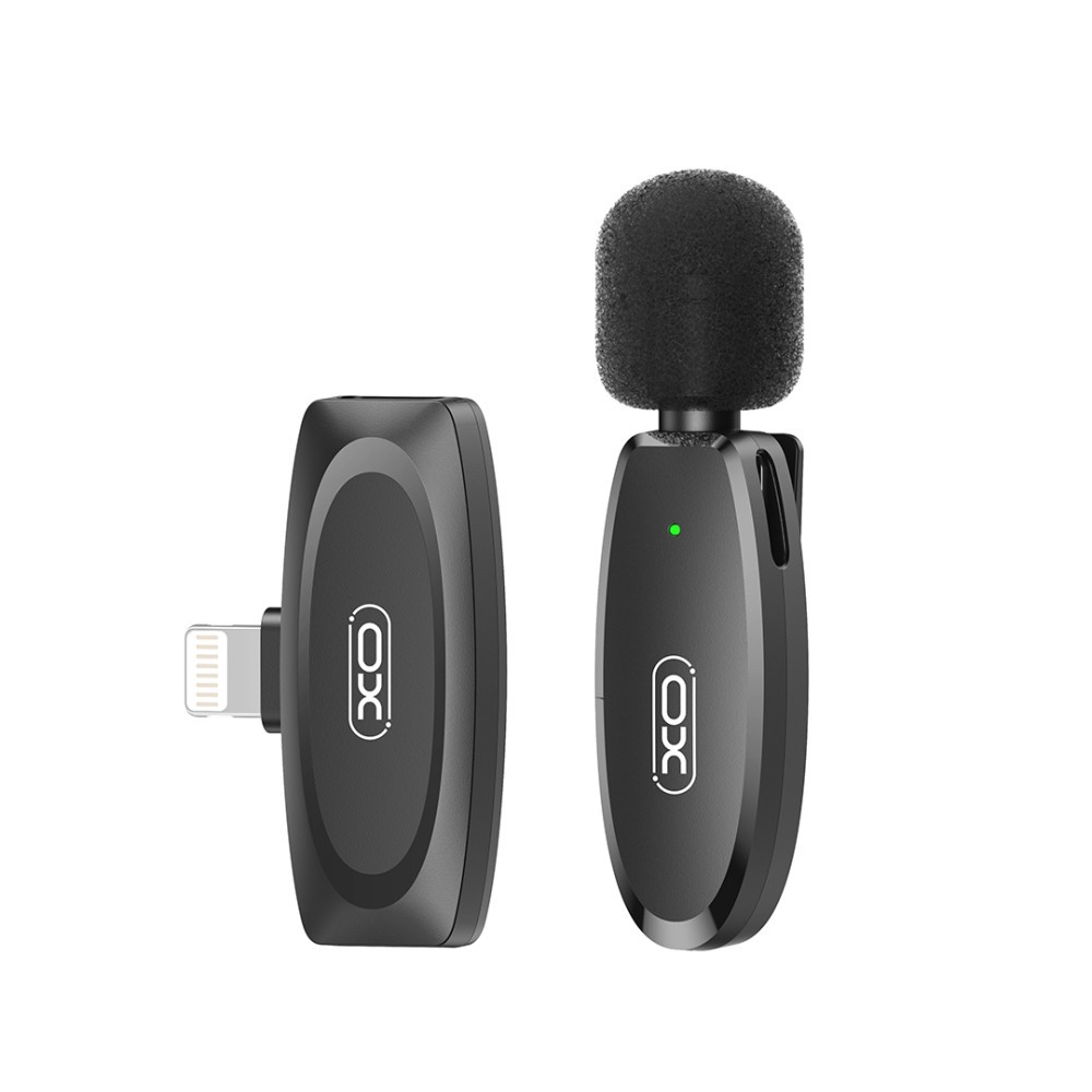 Бездротовий мікрофон петличний XO MKFO8B Lightning Collarclip-1