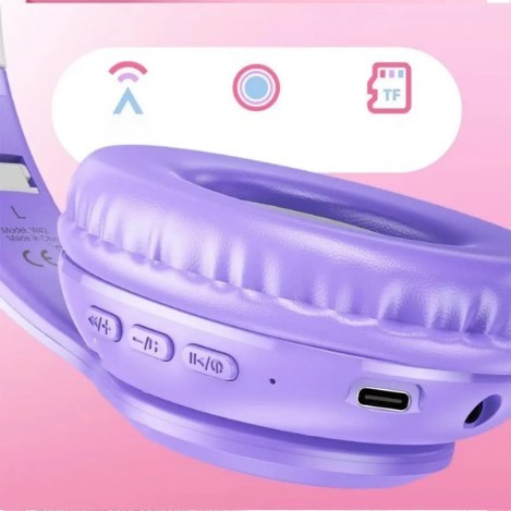 Бездротові навушники Hoco EW42 Cat ears Bluetooth (Фіолетові)-2