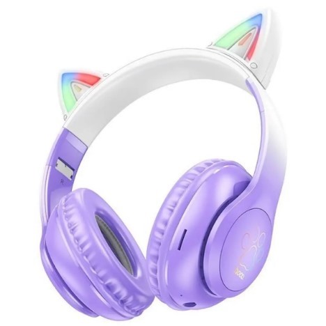 Бездротові навушники Hoco EW42 Cat ears Bluetooth (Фіолетові)-1