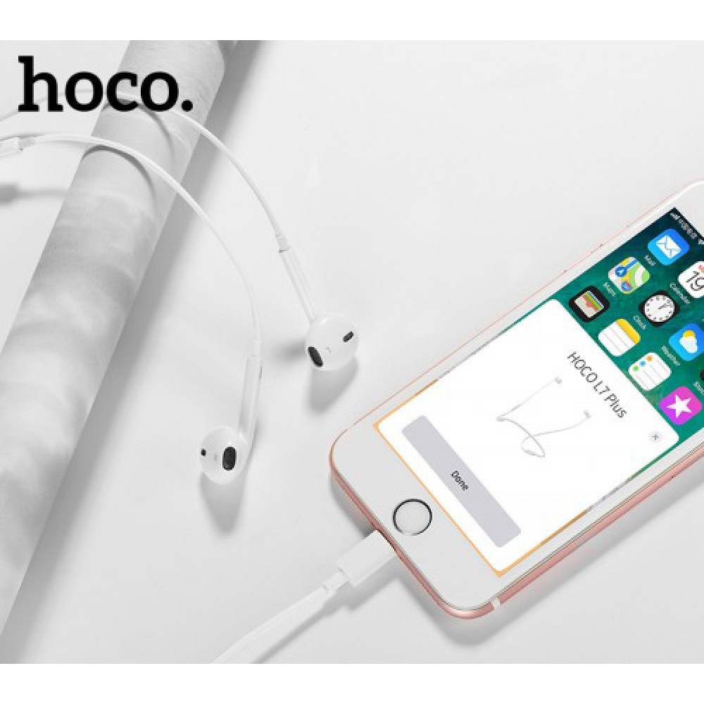 Навушники Hoco L7 Plus Lightning  (Bluetooth підключення) (Білий)-3