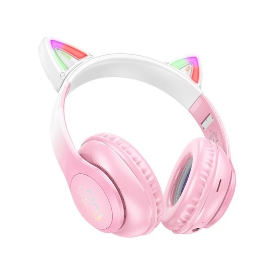 Бездротові навушники Hoco EW42 Cat ears Bluetooth (Рожеві)-1