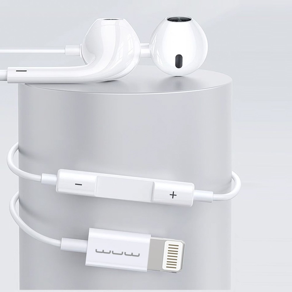 Навушники WUW R210 Lightning з мікрофоном (Білий)-3